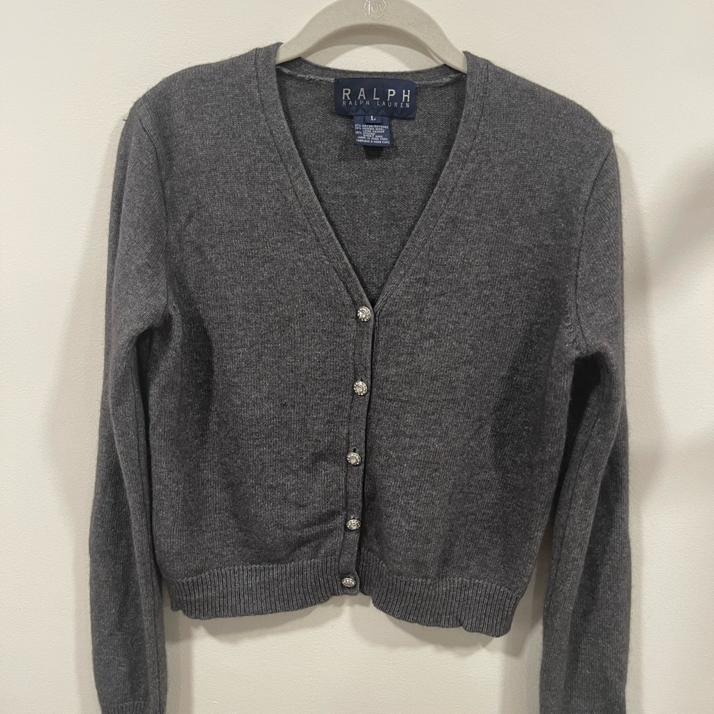 Ralph Lauren Charcoal Cardigan Sweater